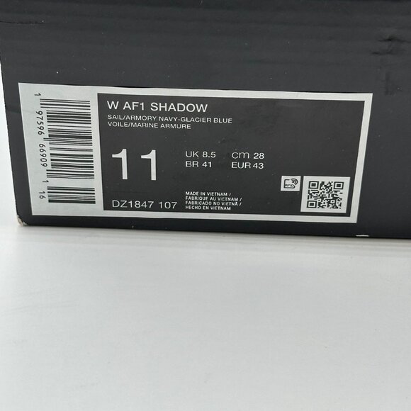 Women's Nike Air Force1 Shadow Sail-Armory Navy-Glacier Blue DZ1847-107 Sz 11 - Picture 12 of 12